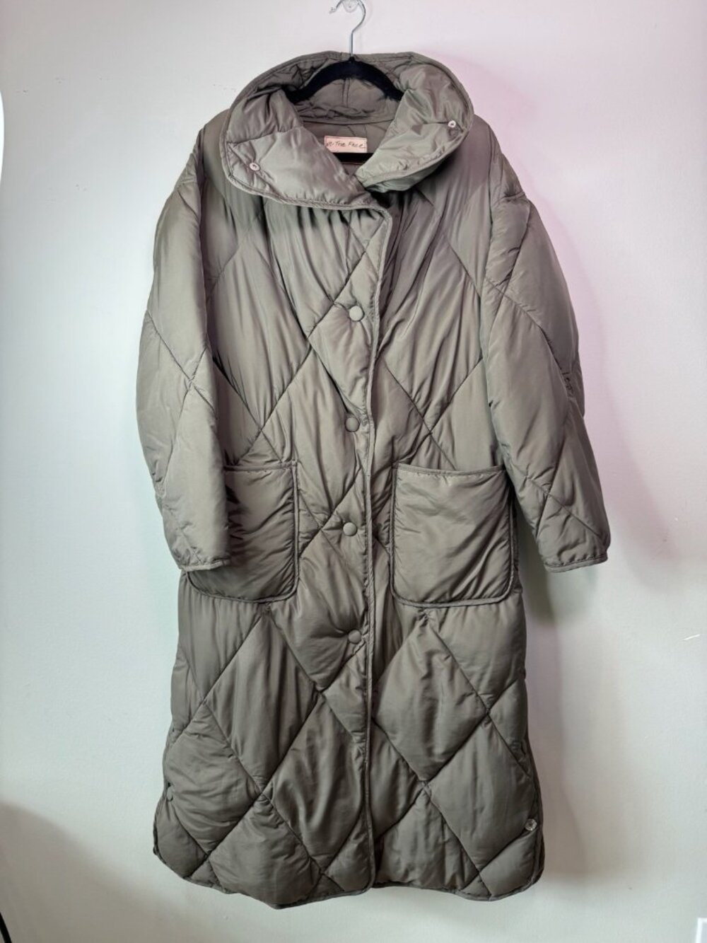 We The Free Joanna Maxi Puffer Jacket Green Long Coat Size Small